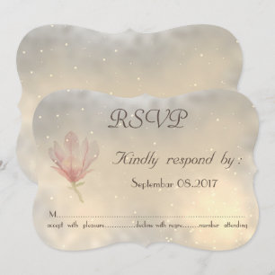 Elegant Chic Magnolia Wedding RSVP Card