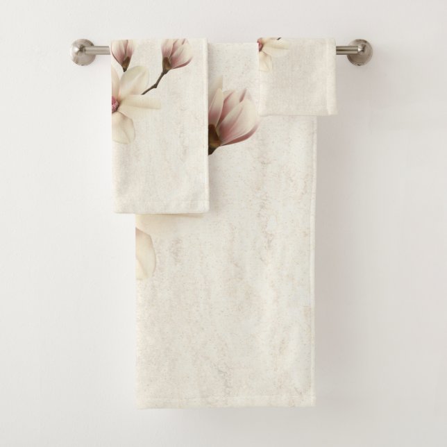 Elegant Chic Magnolias Bath Towel Set (Insitu)