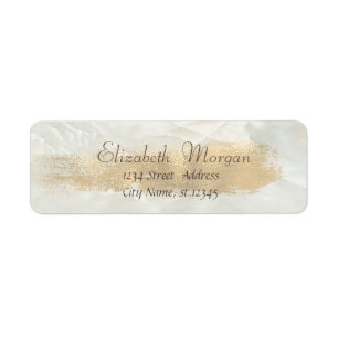 Elegant Chic Marble, Faux Gold Brush Stroke