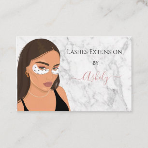 Elegant Chic Marble Lashes Extension Business Card