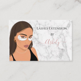 Elegant Chic Marble Lashes Extension Business Card