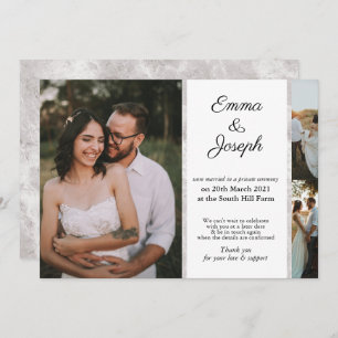 Elegant chic marble Wedding delayed custom Photo