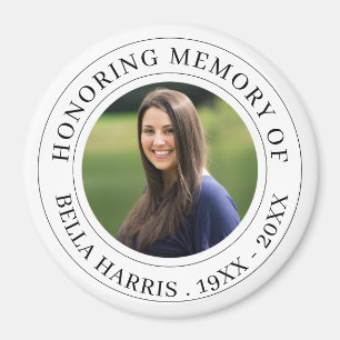 Elegant Chic Memorial Photo Tribute Design Magnet