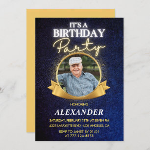 Elegant Chic Men 83rd birthday invitations 