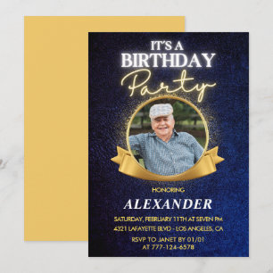 Elegant Chic Men 86th birthday invitations 