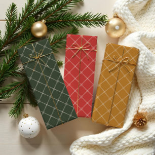 Elegant Chic Minimal Christmas Bow Ribbon Pattern Wrapping Paper Sheet