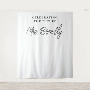 Elegant Chic Minimalist Bridal Shower Backdrop  Tapestry