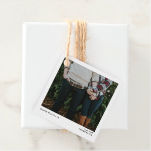 Elegant Chic Minimalistic Single Photo Christmas Favour Tags