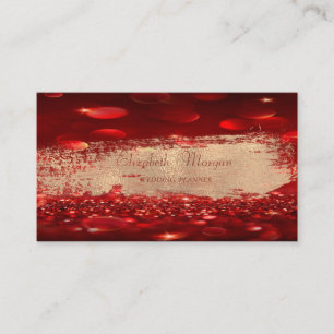 Elegant Chic Modern Bokeh,Faux Gold Brush Stroke Business Card