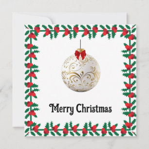 Elegant Chic Modern Colourful Merry Christmas Ball Holiday Card