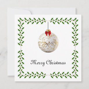 Elegant Chic Modern Colourful Merry Christmas Ball Holiday Card