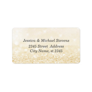 Elegant chic modern glamourous bokeh wedding label