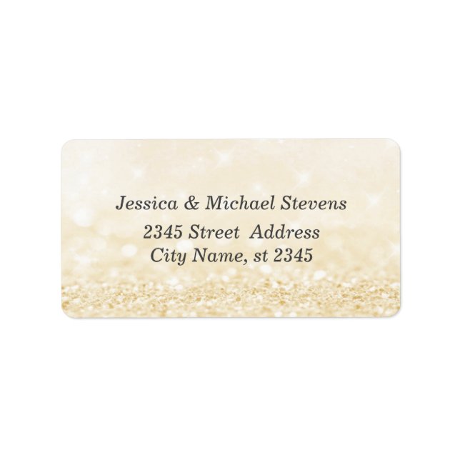 Elegant chic modern glamourous bokeh wedding label (Front)