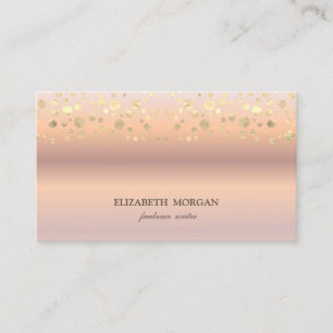 Elegant Chic Modern, Gold Confetti Business Card