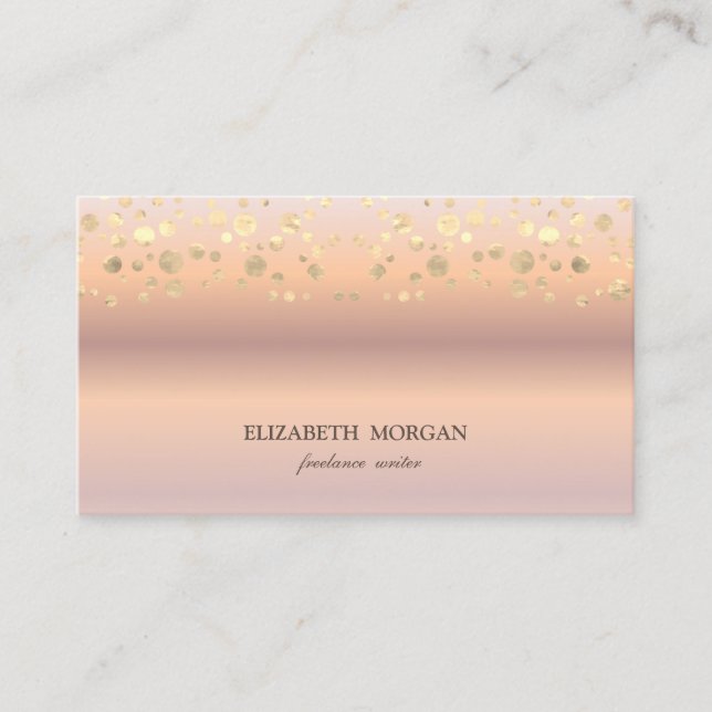 Elegant Chic Modern, Gold Confetti Business Card (Front)