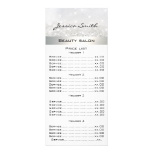 Elegant chic modern luxury faux glittery menu card