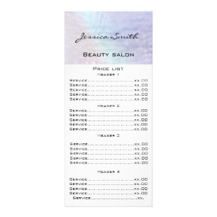 Elegant chic modern luxury holographic menu card