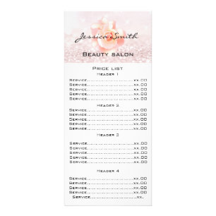 Elegant chic modern luxury rose glittery menu card