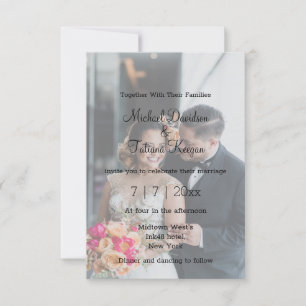 Elegant Chic Modern Photo Overlay Wedding Invitation