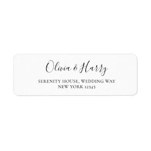 Elegant Chic Modern Script Black White Label