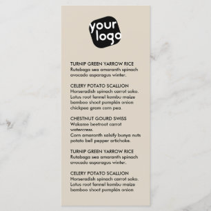  Elegant Chic Modern Taupe Custom Logo Restaurant  Menu