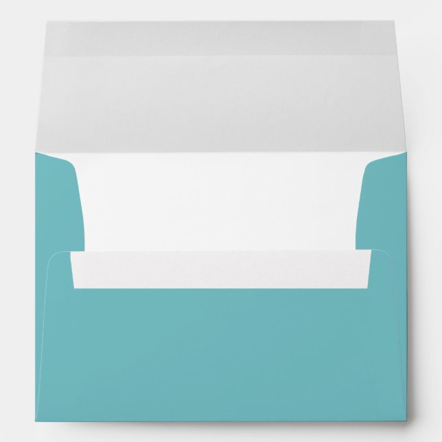 Elegant Chic Modern Wedding Aqua Blue Green White  Envelope (Back (Bottom))