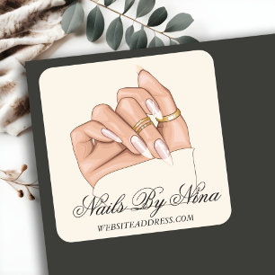 Elegant Chic Nail Salon Manicurist Business  Square Sticker