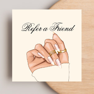 Elegant Chic Nail Salon Pedicurist Referral Card 