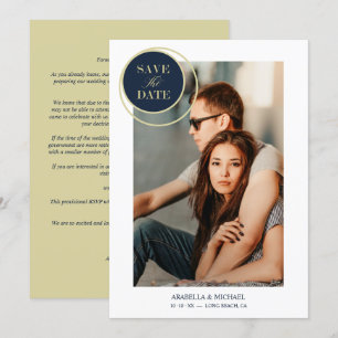 Elegant Chic Navy Gold Photo Sophisticated Wedding