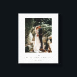 Elegant Chic Newlyweds Wedding Photo Modern Canvas Print<br><div class="desc">A beautiful and elegant keepsake of your wedding day! Remember in style with this chic photo canvas print with your family name and year of celebration in modern typography on a cream background.</div>