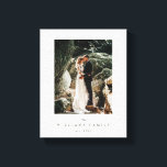 Elegant Chic Newlyweds Wedding Photo Modern Canvas Print<br><div class="desc">A beautiful and elegant keepsake of your wedding day! Remember in style with this chic photo canvas print with your family name and year of celebration in modern typography on a cream background.</div>