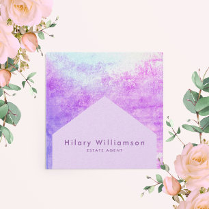 Elegant Chic Pastel Purple Lilac Estate Agent Square Business Card