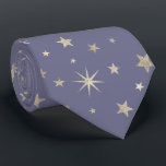 Elegant Chic Pastel Purple Silver Stars Monogram Tie<br><div class="desc">Elegant and festive star pattern for any occasion !</div>