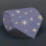 Elegant Chic Pastel Purple Silver Stars Monogram Tie<br><div class="desc">Elegant and festive star pattern for any occasion !</div>