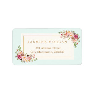Elegant Chic Pastel Watercolor Floral Boutique Label