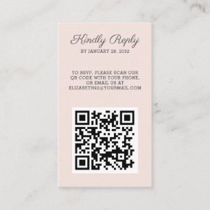 Elegant chic photo QR Code online RSVP  Enclosure Card