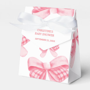Elegant & Chic Pink Bow Girl Baby Shower Favour Box