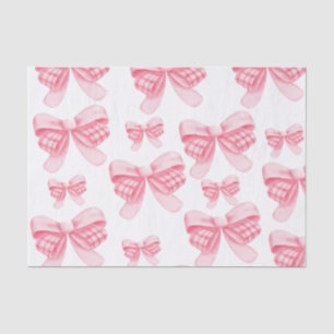Elegant & Chic Pink Bow Girl Baby Shower Tissue Paper