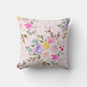 Elegant chic pink  floral cushion