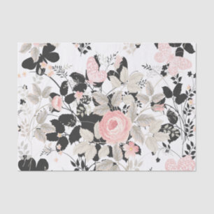 Elegant chic Pink Floral pattern Beautify Tissue Paper