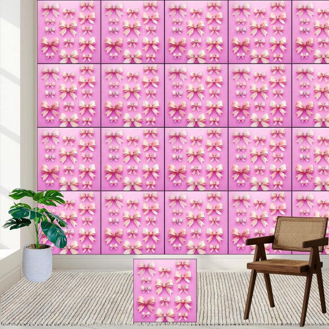 Elegant & Chic Pink Watercolor Bows Pattern  Wallpaper (Creator Uploaded)