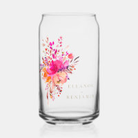 Elegant Chic Pink Watercolor Floral Wedding Custom