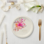 Elegant Chic Pink Watercolor Floral Wedding Custom Paper Plate<br><div class="desc">Personalised Modern Chic Pink Watercolor Floral Elegant Wedding Custom Paper Plates</div>