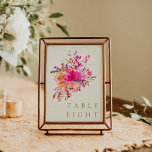 Elegant Chic Pink Watercolor Floral Wedding Custom Table Number<br><div class="desc">Personalised Modern Chic Pink Watercolor Floral Elegant Wedding Custom Table Number</div>