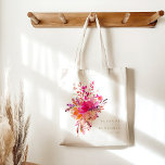 Elegant Chic Pink Watercolor Floral Wedding Custom Tote Bag<br><div class="desc">Personalised Modern Chic Pink Watercolor Floral Elegant Wedding Tote Bag</div>