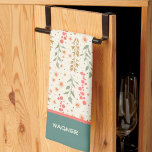 Elegant Chic Pretty Floral Pattern Custom Name  Tea Towel<br><div class="desc">Chic Personalised Floral Pattern Modern kitchen towel. These colourful floral kitchen towels are perfect to add a pop of colour to your kitchen. Make them uniquely yours by adding your name or favourite quote. Whether you're a seasoned chef or an aspiring home cook, these towels make the perfect companion for...</div>