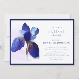 Elegant chic Purple Iris Floral Bridal Shower Invitation