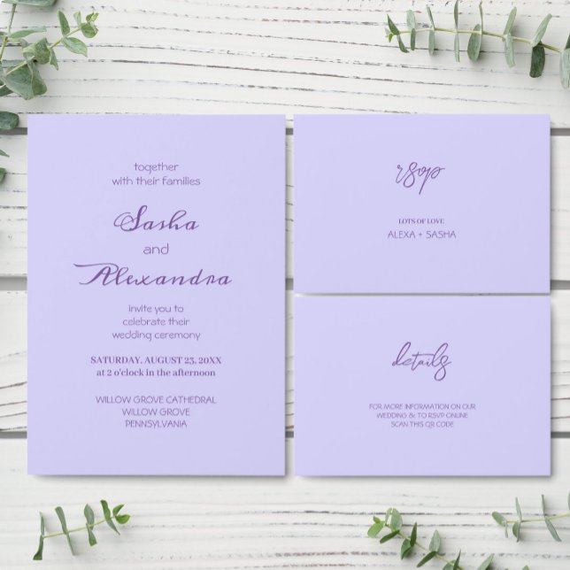 Elegant Chic Purple Lavender Invitation (Creator Uploaded)
