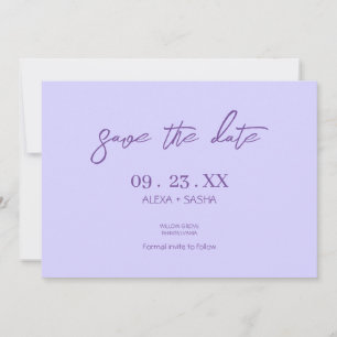 Elegant Chic Purple Lavender Save The Date