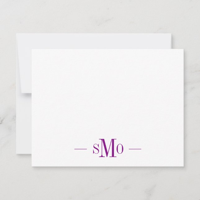 Elegant Chic Purple Monogram 3 Initials  Card (Front)